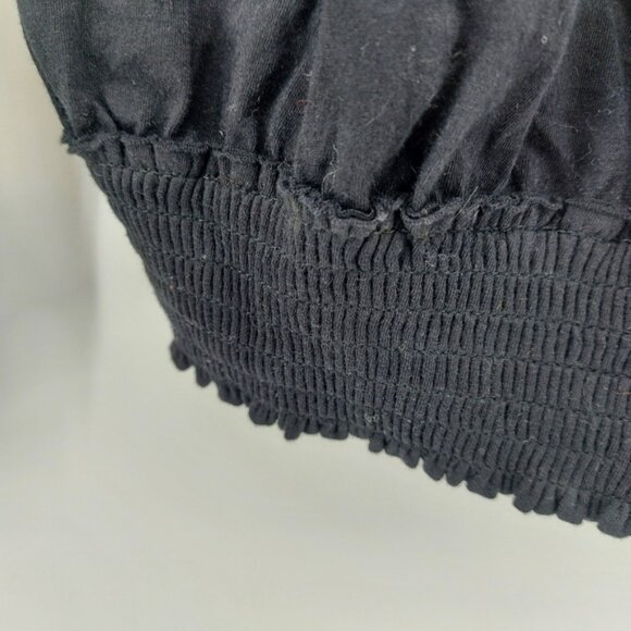 Anthropologie black blouse with sheer sleeves in a butterfly dragonfly print - Picture 3 of 8